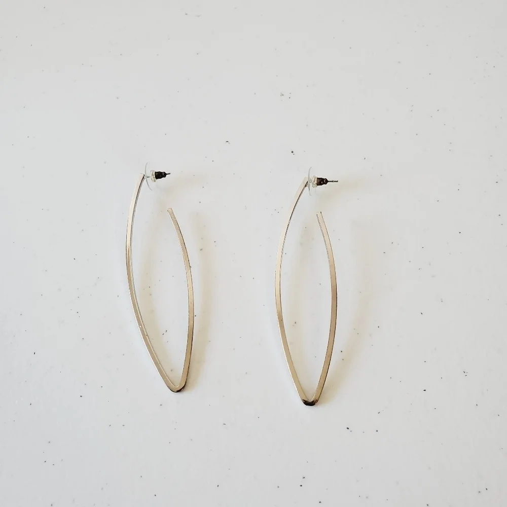 Silver-toned Geometric Long‎ Earrings One Pair
